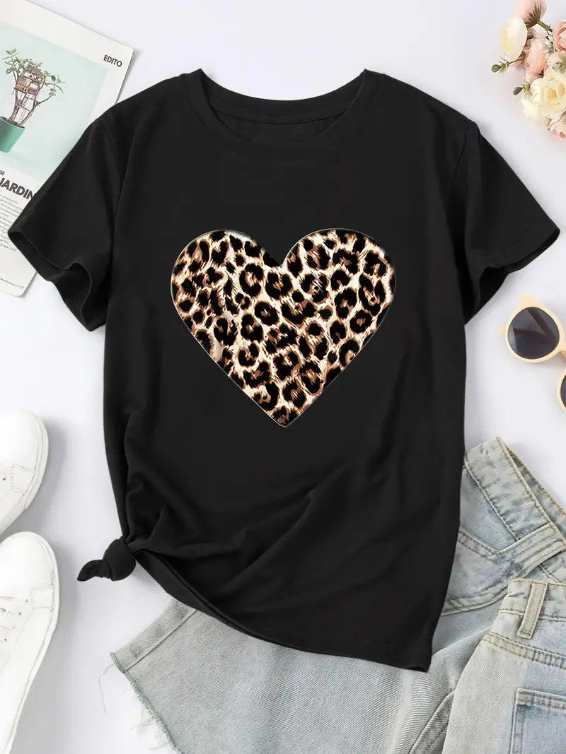 European And American Valentine's Day Love Round Neck Women's Top