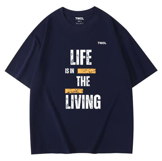 Navy Blue T-shirt short sleeve round neck 100% cotton 300 GSM