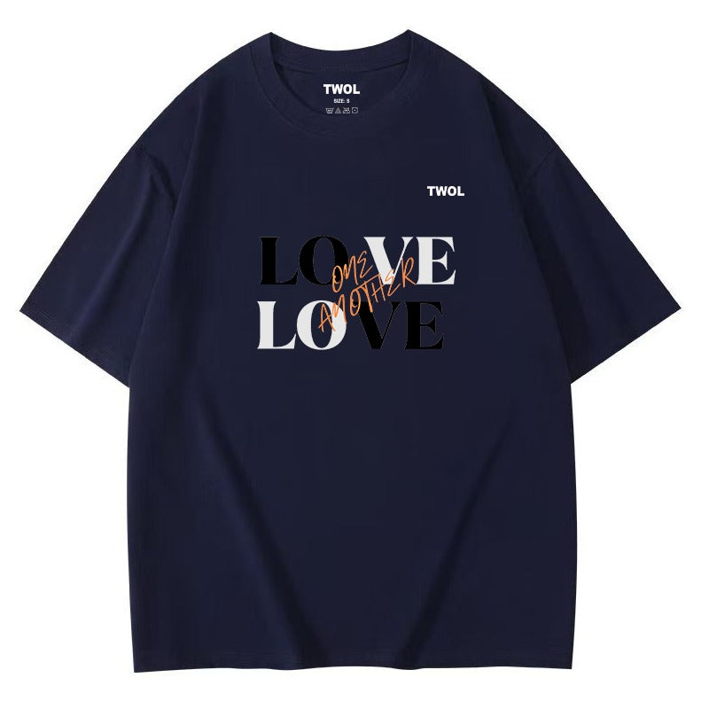 Navy Blue T-shirt short sleeve round neck 100 cotton 300 GSM